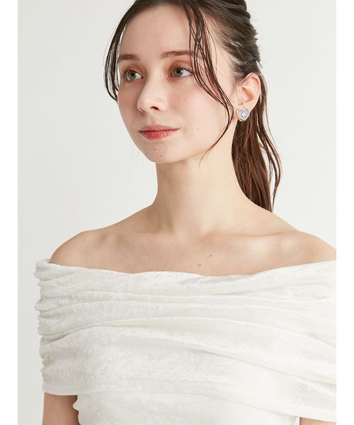 tシャツ オフショルチュールベロアトップス レディース オフショルチュールベロアトップス（Tシャツ/カットソー