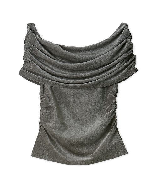 tシャツ オフショルチュールベロアトップス レディース オフショルチュールベロアトップス（Tシャツ/カットソー