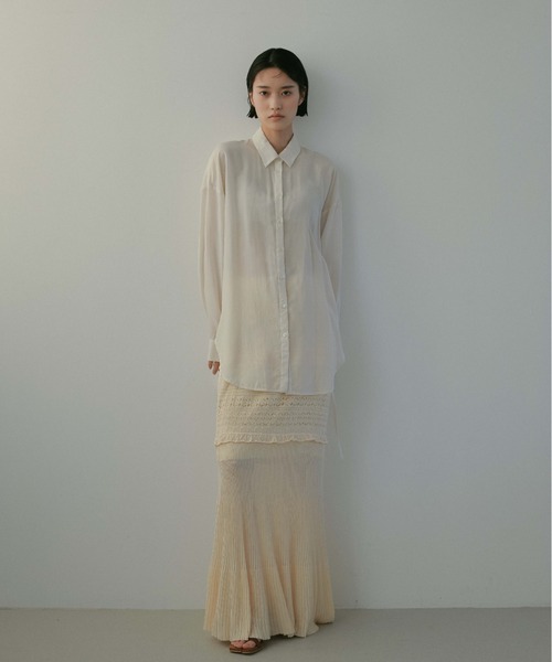CASA FLINE（カーサフライン）の「レース編みラインニットスカート（スカート・レディース・ブラック/クリーム・FREE）」の3枚目の写真