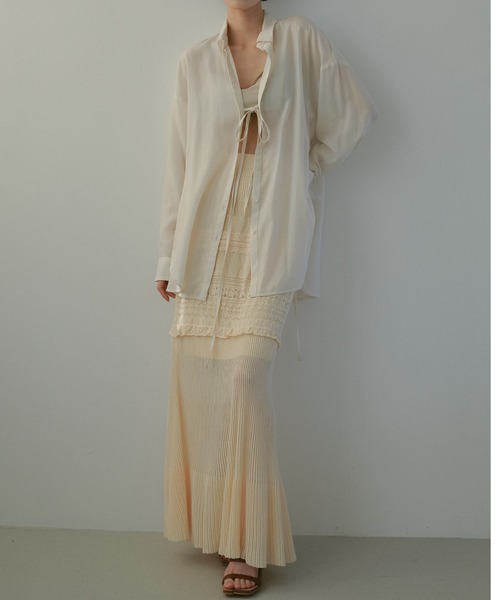 CASA FLINE（カーサフライン）の「レース編みラインニットスカート（スカート・レディース・ブラック/クリーム・FREE）」の5枚目の写真