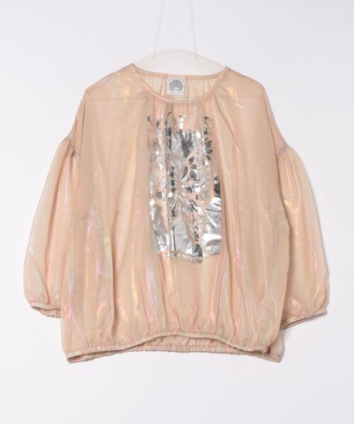 tシャツ 151661：蝶柄箔プリント オーロラシフォンプルオーバー レディース セール】151661：蝶柄箔プリント オーロラシフォンプルオーバー