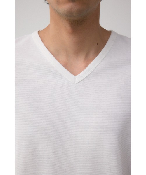 AZUL by moussy（アズールバイマウジー）の「タックフライスVネックTシャツ（Tシャツ/カットソー・メンズ・ホワイト/ブラック/杢グレー・SMALL/MEDIUM/LARGE/X-LARGE）」の10枚目の写真