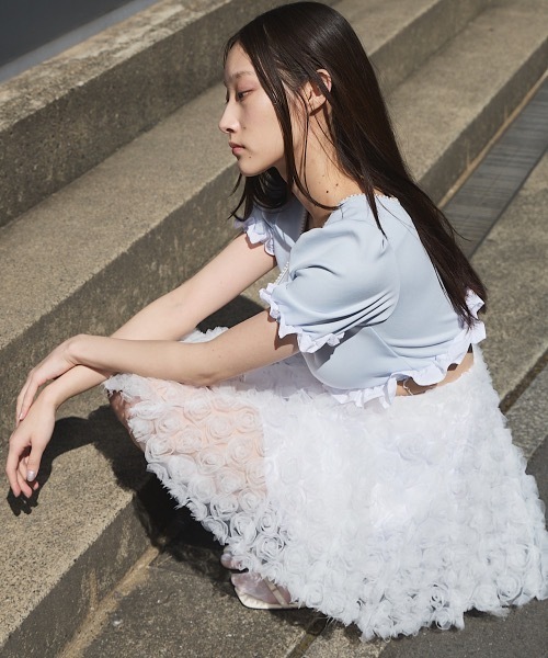 PAIN(ペイン)の「パールテープポンチトップス(Tシャツ/カットソー・レディース・ホワイト/ブラック/ブルー・FREE)」の7枚目の写真