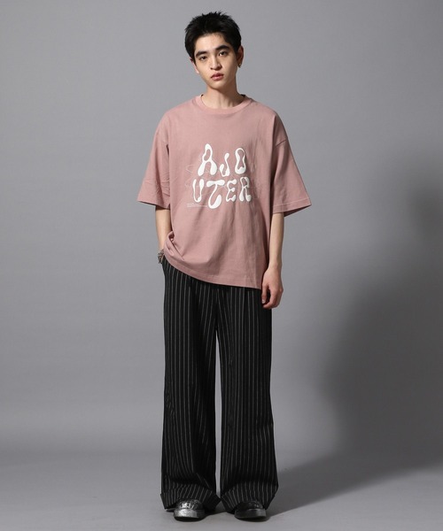 ajouter flow(アジューテフロー)の「【ajouter flow】space logo T-shirt(Tシャツ/カットソー・メンズ・ブラック/ピンク・MEDIUM/LARGE)」の4枚目の写真