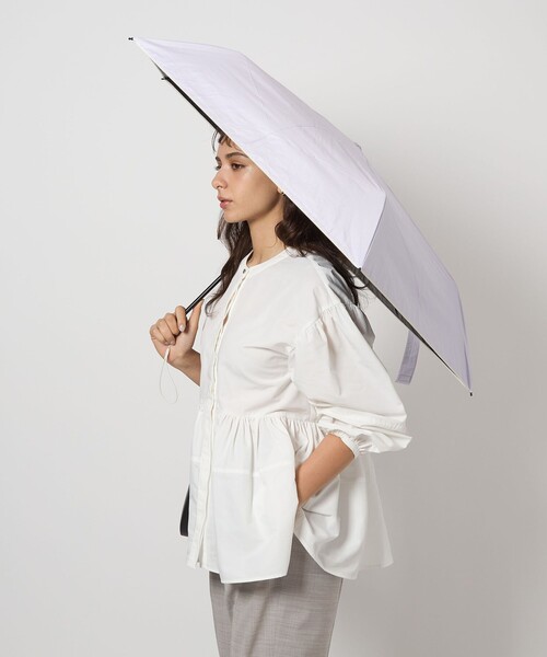 green label relaxing（グリーンレーベルリラクシング）の「＜U-DAY＞ ALL WHATER 折りたたみ傘 / 晴雨兼用 / レイン（折りたたみ傘・レディース・ライラック/ライトグレー/オフホワイト/シルバー・FREE）」の4枚目の写真