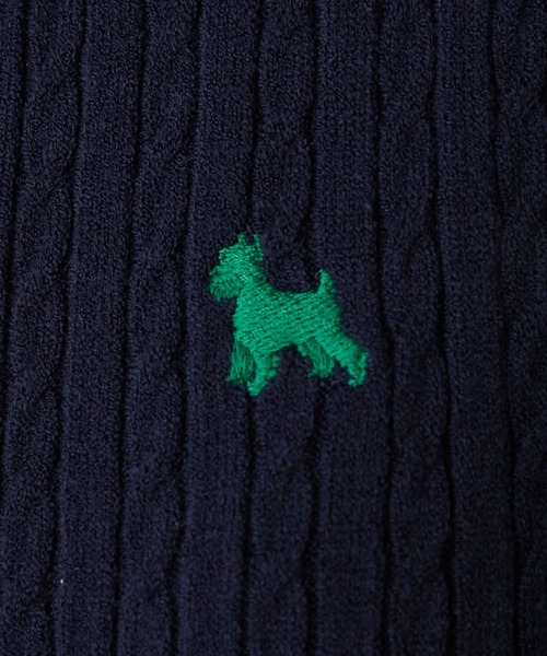 BONLECILL（ボンルシール）の「【至福のカヌレニット】アソートDOG刺繍ミニケーブルカーディガン（カーディガン/ボレロ・レディース・ネイビー/レッド/アイボリー/ブラック・FREE）」の14枚目の写真