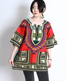 ダシキ柄半袖Tシャツ