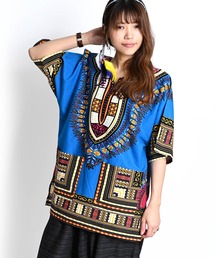 ダシキ柄半袖Tシャツ