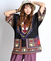 ダシキ柄半袖Tシャツ