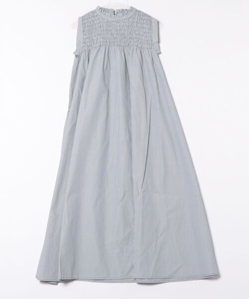 STYLEBLOCK（スタイルブロック）の「先染めストライプシャーリングノースリーブワンピース（ワンピース・レディース・ブラック/ブルー・M）」の2枚目の写真