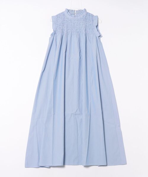 STYLEBLOCK（スタイルブロック）の「先染めストライプシャーリングノースリーブワンピース（ワンピース・レディース・ブラック/ブルー・M）」の3枚目の写真