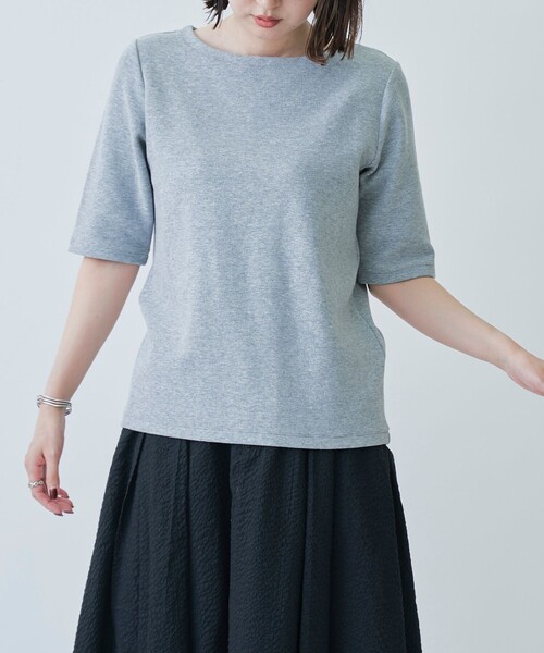 RONEL(ロネル)の「ボートネックジャージープルオーバー(Tシャツ/カットソー・レディース・ブラック/オリーブ/ホワイト/ライトグレー/ワイン・FREE)」の4枚目の写真