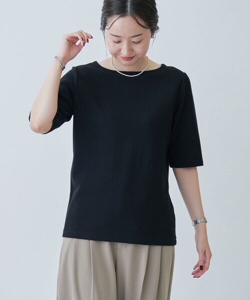 RONEL(ロネル)の「ボートネックジャージープルオーバー(Tシャツ/カットソー・レディース・ブラック/オリーブ/ホワイト/ライトグレー/ワイン・FREE)」の22枚目の写真