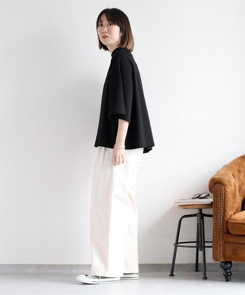 cepo（セポ）の「天竺モックネックショートスリーブTee（Tシャツ/カットソー・レディース・コーラルピンク/チャコール/ブラック/オフホワイト/ベージュ・M）」の19枚目の写真