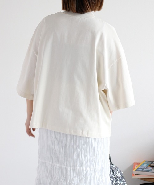 cepo（セポ）の「天竺モックネックショートスリーブTee（Tシャツ/カットソー・レディース・コーラルピンク/チャコール/ブラック/オフホワイト/ベージュ・M）」の14枚目の写真