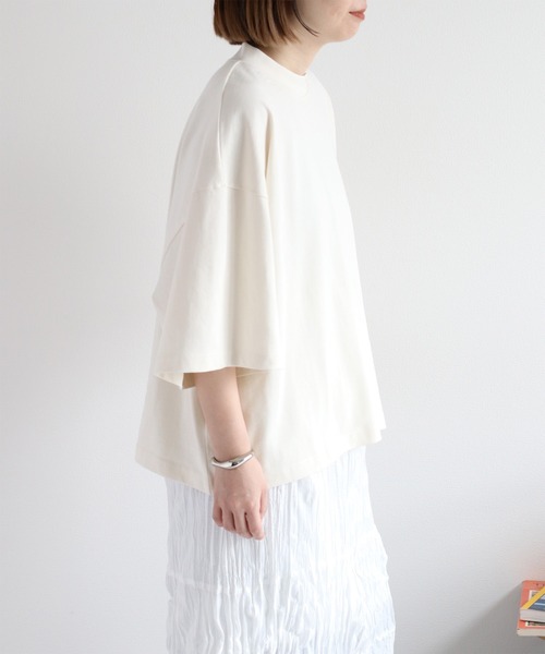 cepo（セポ）の「天竺モックネックショートスリーブTee（Tシャツ/カットソー・レディース・コーラルピンク/チャコール/ブラック/オフホワイト/ベージュ・M）」の15枚目の写真