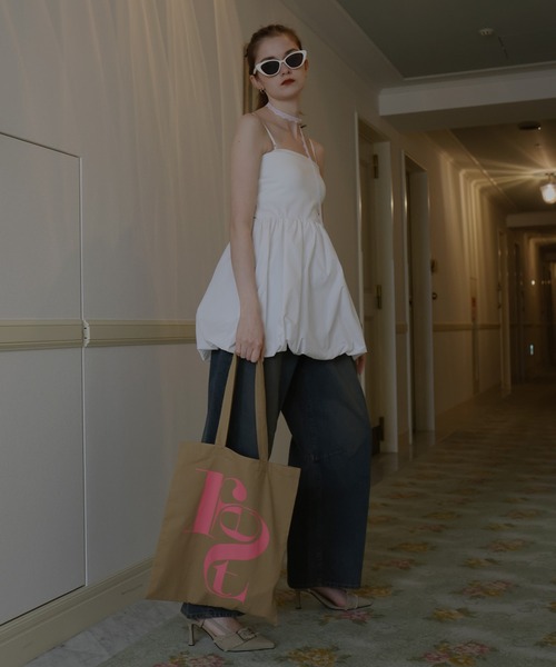 Mili affinity（ミリアフィニティー）の「配色ビッグロゴトートバッグ（トートバッグ・レディース・ピンク/ブラウン/ベージュ/ブルー・FREE）」の6枚目の写真