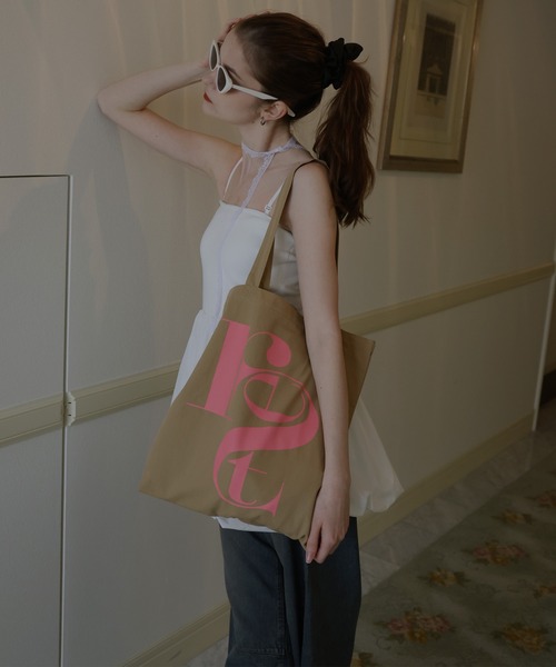 Mili affinity（ミリアフィニティー）の「配色ビッグロゴトートバッグ（トートバッグ・レディース・ピンク/ブラウン/ベージュ/ブルー・FREE）」の8枚目の写真