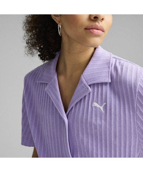 PUMA(プーマ)の「PUMA プーマ ウィメンズ ワードローブ ESS リブ ポインテール 半袖 シャツ(Tシャツ/カットソー・レディース・ホワイト/パープル・X-LARGE/SMALL/MEDIUM/LARGE/X-SMALL)」の14枚目の写真