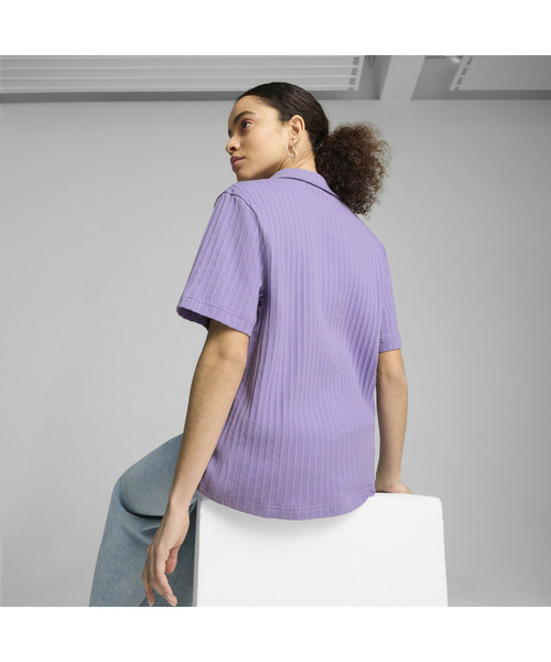 PUMA(プーマ)の「PUMA プーマ ウィメンズ ワードローブ ESS リブ ポインテール 半袖 シャツ(Tシャツ/カットソー・レディース・ホワイト/パープル・X-LARGE/SMALL/MEDIUM/LARGE/X-SMALL)」の12枚目の写真