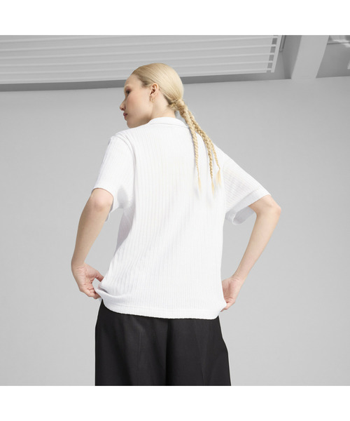 PUMA(プーマ)の「PUMA プーマ ウィメンズ ワードローブ ESS リブ ポインテール 半袖 シャツ(Tシャツ/カットソー・レディース・ホワイト/パープル・X-LARGE/SMALL/MEDIUM/LARGE/X-SMALL)」の6枚目の写真