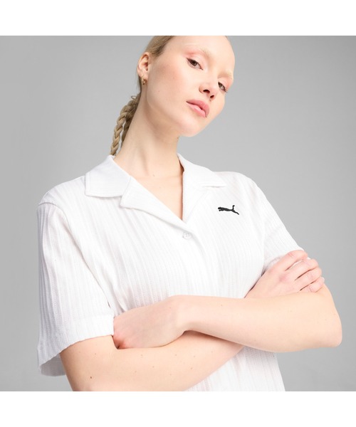 PUMA(プーマ)の「PUMA プーマ ウィメンズ ワードローブ ESS リブ ポインテール 半袖 シャツ(Tシャツ/カットソー・レディース・ホワイト/パープル・X-LARGE/SMALL/MEDIUM/LARGE/X-SMALL)」の17枚目の写真