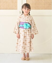 Lycee mine（リセマイン）の「【浴衣】すぽっと着やすい♪ 柄アソート・ワンピースタイプ(帯2枚セット)【子供服】【キッズ】【女の子】（浴衣）」