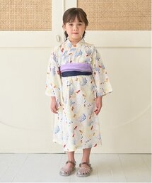 Lycee mine（リセマイン）の「【浴衣】すぽっと着やすい♪ 柄アソート・ワンピースタイプ(帯2枚セット)【子供服】【キッズ】【女の子】（浴衣）」