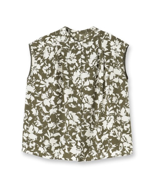 セール】【セットアップ可/洗える】モザイクフラワー柄ブラウス