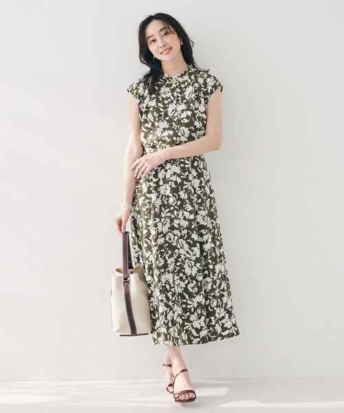 セール】【セットアップ可/洗える】モザイクフラワー柄ブラウス