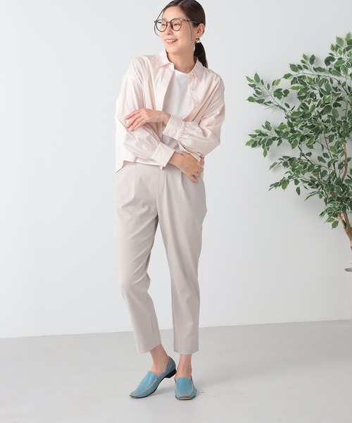 GALLORIA（ギャローリア）の「ショート丈シャツ（シャツ/ブラウス・レディース・スモークピンク/ホワイト×ネイビー・LL/S/M/L）」の7枚目の写真