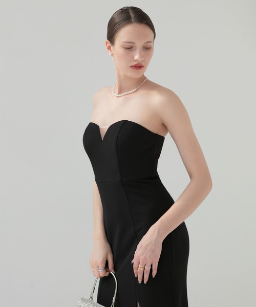 LEJA LUXE 2WAYストーンペプラムビスチェマーメイドドレスワンピース LEJA LUXE】2WAYストーンペプラムビスチェマーメイドドレス