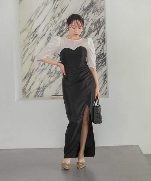 セール】【LEJA LUXE】2WAYストーンペプラムビスチェマーメイドドレス