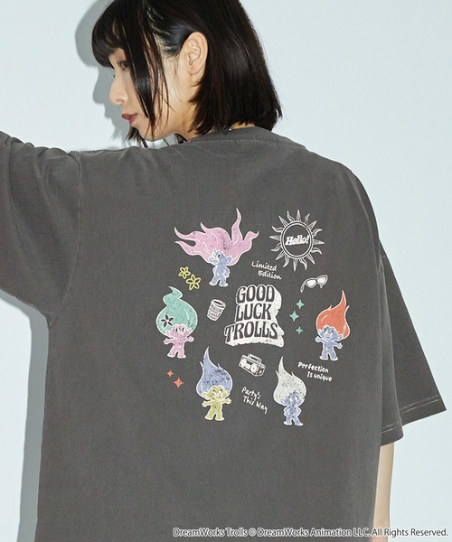 Good Luck Trolls 別注 ヴィンテージ加工 オーバーサイズプリント半袖T