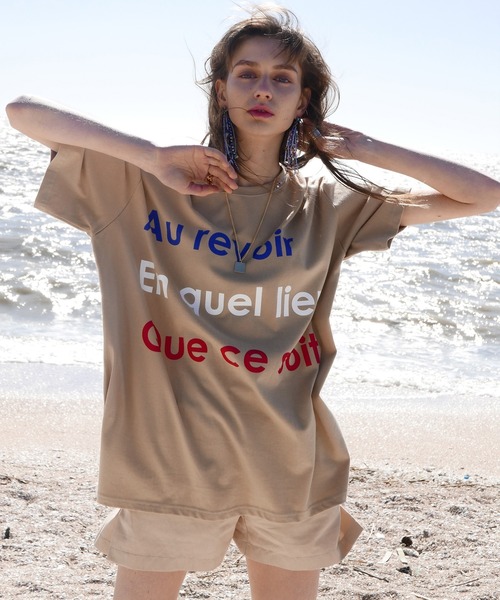 LARTIGENT(ラーティゼン)の「LB AEQ T-SHIRT(Tシャツ/カットソー・レディース・レッド/ホワイト/ベージュ・FREE)」の4枚目の写真