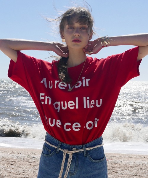 LARTIGENT(ラーティゼン)の「LB AEQ T-SHIRT(Tシャツ/カットソー・レディース・レッド/ホワイト/ベージュ・FREE)」の10枚目の写真