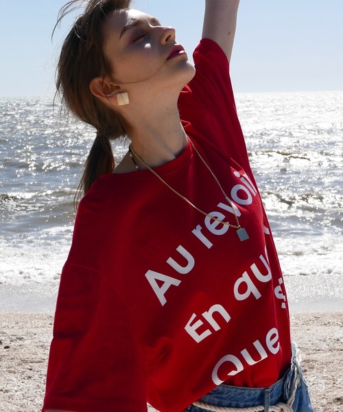 LARTIGENT(ラーティゼン)の「LB AEQ T-SHIRT(Tシャツ/カットソー・レディース・レッド/ホワイト/ベージュ・FREE)」の12枚目の写真