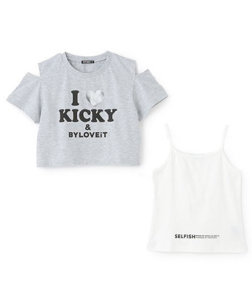 by LOVEiT(バイラビット)の「Tシャツタンクセット(アンサンブル・キッズ・ブラック/グレー/オフホワイト・140cm/150cm/160cm/130cm/120cm)」の5枚目の写真
