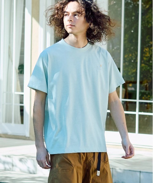 go slow caravan(ゴースローキャラバン)の「Drymix LOGO刺繍 TEE(Tシャツ/カットソー・メンズ・ブルーグリーン/セージグリーン・LARGE/X-LARGE/MEDIUM)」の2枚目の写真