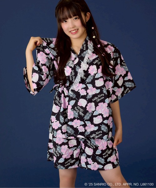 セール】【HELLO KITTY】総柄甚平セット（セットアップ）｜shrita