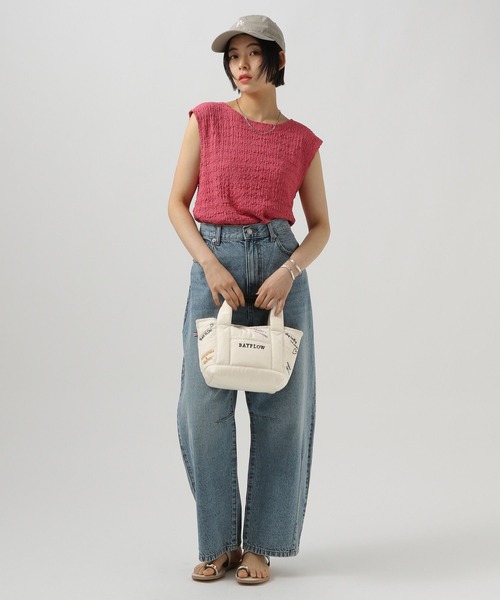 BAYFLOW（ベイフロー）の「刺繍パフロゴトートS（トートバッグ・レディース・オフホワイト・FREE）」の2枚目の写真