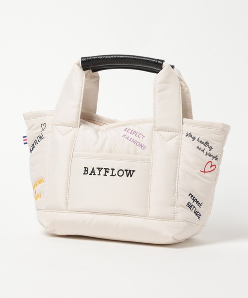 BAYFLOW（ベイフロー）の「刺繍パフロゴトートS（トートバッグ・レディース・オフホワイト・FREE）」の3枚目の写真