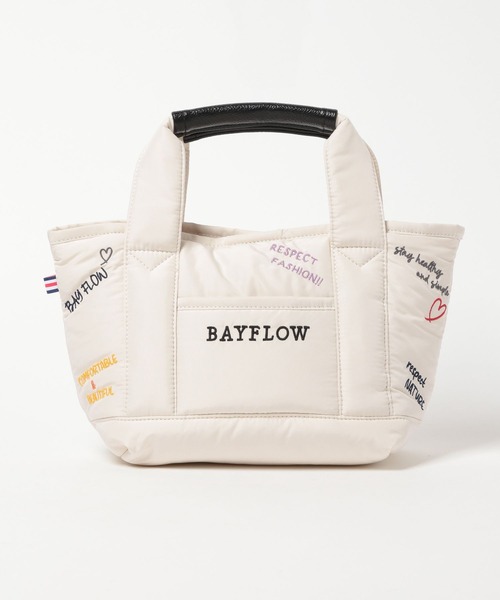 BAYFLOW（ベイフロー）の「刺繍パフロゴトートS（トートバッグ・レディース・オフホワイト・FREE）」の4枚目の写真