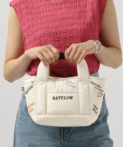 BAYFLOW（ベイフロー）の「刺繍パフロゴトートS（トートバッグ・レディース・オフホワイト・FREE）」の20枚目の写真