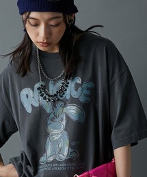 綿100％ピグメント染ドンキープリントTシャツ＜大きいサイズ有＞GEVS.