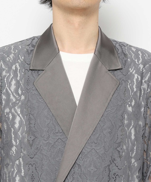HARE（ハレ）の「【SET UP対応】フラワーレースジャケットSS(HARE)（テーラードジャケット・メンズ・ブルー/ブラック/グレー・FREE）」の22枚目の写真