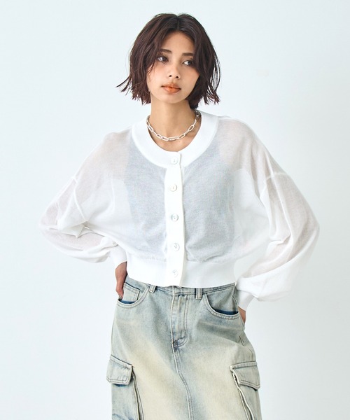 ANAP（アナップ）の「シアー ショートカーディガン（カーディガン/ボレロ・レディース・ブルー/ブラック/ホワイト・FREE）」の15枚目の写真