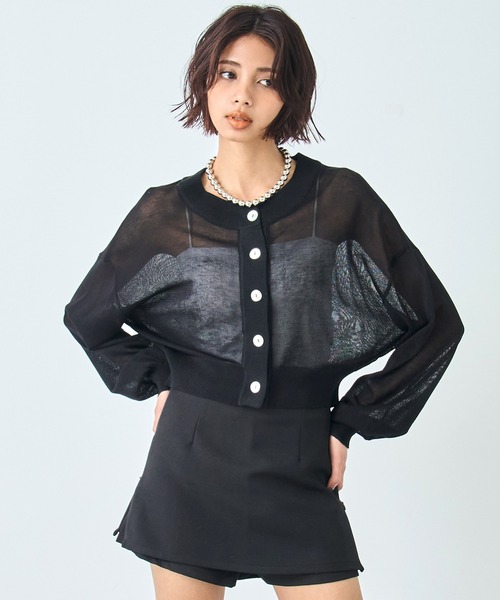 ANAP（アナップ）の「シアー ショートカーディガン（カーディガン/ボレロ・レディース・ブルー/ブラック/ホワイト・FREE）」の18枚目の写真