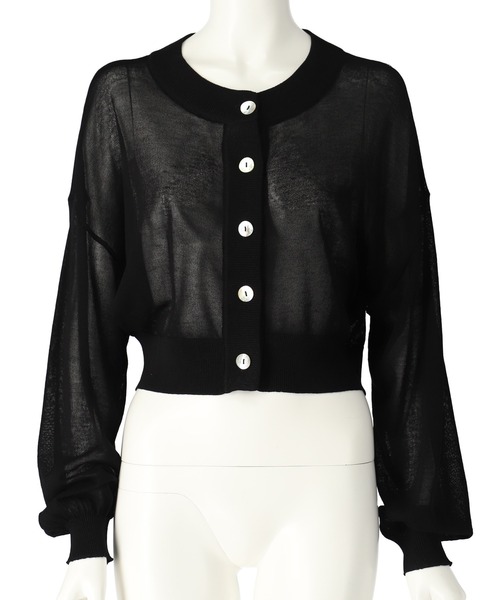 ANAP（アナップ）の「シアー ショートカーディガン（カーディガン/ボレロ・レディース・ブルー/ブラック/ホワイト・FREE）」の4枚目の写真