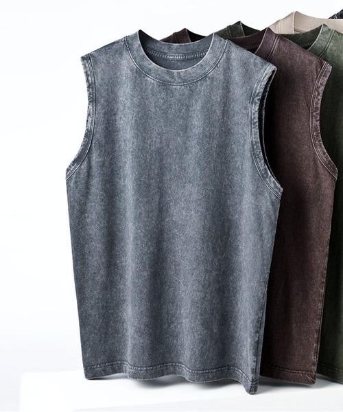 JOHNNY WOLF(ジョニーウルフ)の「SCUTUM オーバーサイズ ピグメント ノースリーブTシャツ(Tシャツ/カットソー・メンズ・ブラック/モカ/インディゴブルー/カーキ/オフホワイト・L/M)」の11枚目の写真